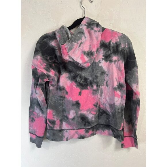 Justice Girls Large Hot Pink Black Grey Tie Die Glitter Logo Hoodie Sweatshirt B - Picture 4 of 7